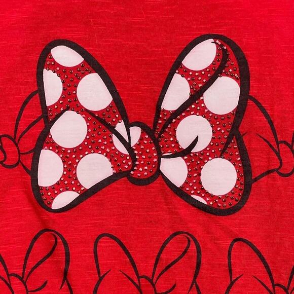Disney Parks Minnie Mouse Classic Bows Red Sleeveless Studded Tank Top Small - Picture 3 of 6